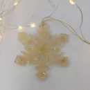 Снежинка на ёлку пудрово-бежевая