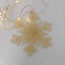 Снежинка на ёлку пудрово-бежевая