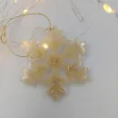 Снежинка на ёлку пудрово-бежевая