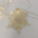 Снежинка на ёлку пудрово-бежевая