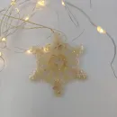 Снежинка на ёлку пудрово-бежевая