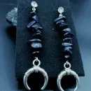 Серьги лунница с авантюрином