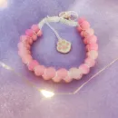 Браслет шамбала "Лапки" из морозного агата и дерева