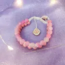 Браслет шамбала "Лапки" из морозного агата и дерева