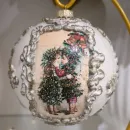 Набор елочных винтажных шаров ручной работы. Декупаж .