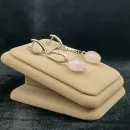 Серьги розовый кварц сердце на звеньях