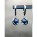 Серьги с камнем дюмортьеритом