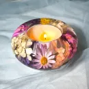 Большой подсвечник с цветами для чайной свечи