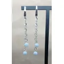Серьги длинные с ангелитом на цепочке