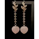 Серьги с розовым кварцем