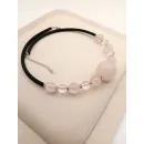 Чокер с розовым кварцем и горным хрусталем