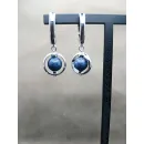 Серьги с камнем дюмортьеритом