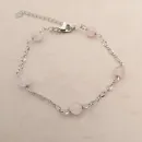 Браслет цепочка с розовым кварцем