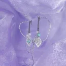 Серьги "Лунный камень и бирюза"