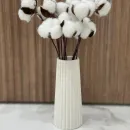 Интерьерная ваза ДЕКОР67 "Рельеф", гипс 17 см., белая, классическая, ручная работа