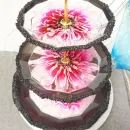 Фруктовница" Хризантема в черном" 3 яруса