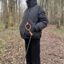 Набор для таксы “ТаксаЛюкс”: кожаная шлейка и поводок-трансформер “Свободные руки”