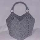 Сумка-шоппер серая из шнура