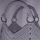 Сумка-шоппер серая из шнура