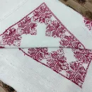 Плед детский вязаный с вышивкой в русском народном стиле 100х150 см