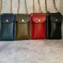 Сумка под телефон из натуральной кожи