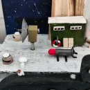 Ключница вешалка с подводной лодкой и маяком "Секретная база ВМФ"