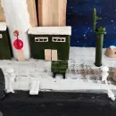 Ключница вешалка с подводной лодкой и маяком "Секретная база ВМФ"