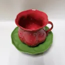 Чайная пара "Клубничка" красная