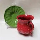 Чайная пара "Клубничка" красная