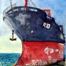 Картина "Корабль печали. Каспийск".