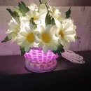 Светильник букет Ромашек в сиреневой корзинке