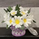 Светильник букет Ромашек в сиреневой корзинке