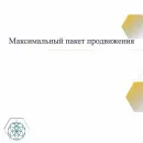 МАКСИМАЛЬНЫЙ ПАКЕТ ПРОДВИЖЕНИЯ Максимальный пакет продвижения