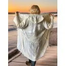 БЕЛЫЙ ШЁЛК летнее шелковое пальто (кардиган) с капюшоном