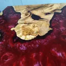 Стол из спила карагача и эпоксидной смолы Гранатовый браслет река