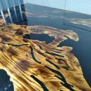 Стол река из массива дуба река