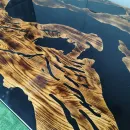 Стол река из массива дуба река