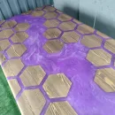 Стол из массива дуба и эпоксидной смолы река