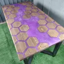 Стол из массива дуба и эпоксидной смолы река