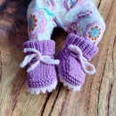 Пинетки вязаные из шерсти мериноса для новорожденного 0-6 мес