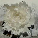 Брошь цветок из шелка Пион