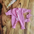 Вязаный комбинезон для новорожденного из 100% шерсти мериноса 50-56 р