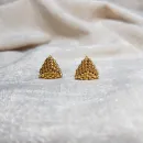 Серьги пусеты и жемчугом и биконусами Сваровски