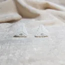 Серьги пусеты и жемчугом и биконусами Сваровски