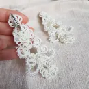 Браслет и серьги "Хрустальный звон" фриволите