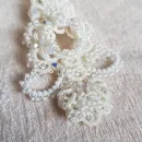 Браслет и серьги "Хрустальный звон" фриволите