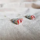 Серьги с жемчугом, биконусами. ронделями