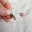 Серьги с жемчугом, биконусами. ронделями