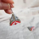 Серьги с жемчугом, биконусами. ронделями