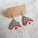 Серьги с жемчугом, биконусами. ронделями